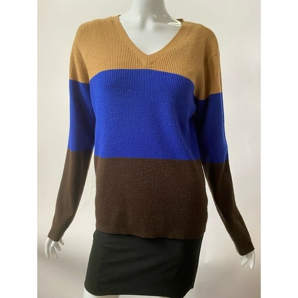 Liz Sport By Liz Claiborne Womens Pullover Sweater Multicolor Color Block M - Picture 4 of 12